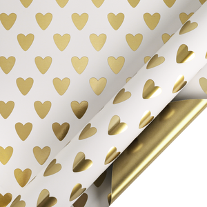 Hot <b>Glossy</b> Coated <b>Paper</b> Metallic Shiny Heart Coated <b>Paper</b> Double-sided Gift Wrapping <b>Paper</b> Roll For Party Decoration - Product Image 4