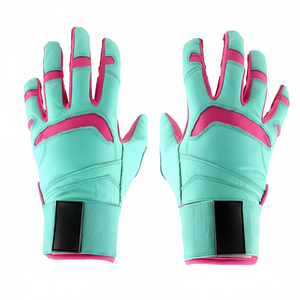 Guantes de bateo de béisbol personalizados al por mayor 100% de cuero genuino, dedo completo, resistente, agarre duradero, ideal para atletas profesionales - Product Image 1