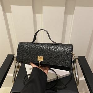 2026 Trendy Shoulder <strong>Bags</strong> for Women <strong>Cheap</strong> Sac Winter Woven Leather Lady's Messenger Purses Long Luxury Handbags for Women Daily - Product Image 1