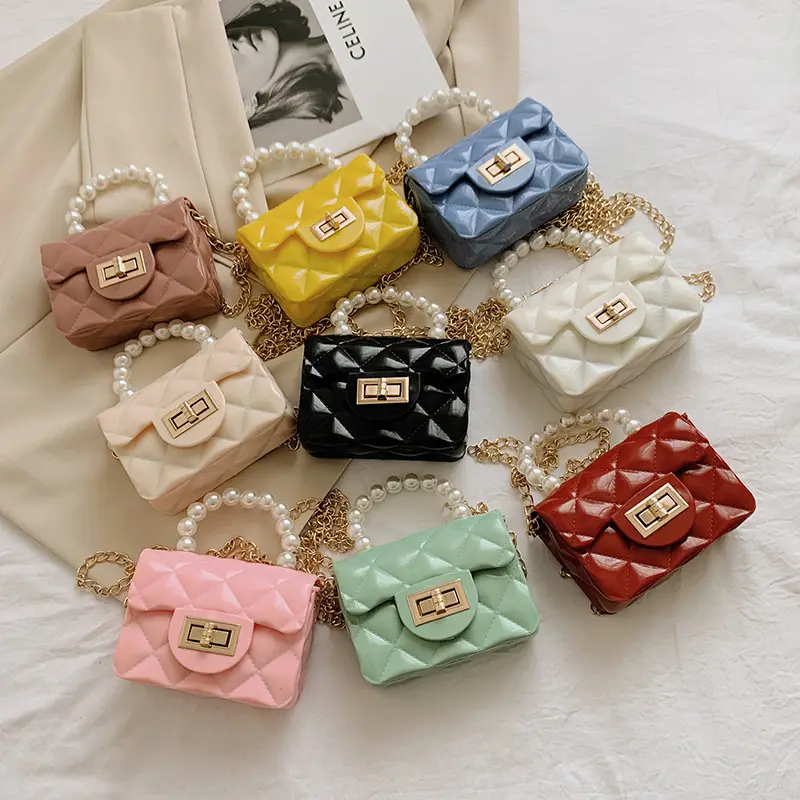 Porte-monnaie pour petites filles, nouveauté, créateur, sac à main bandoulière, princesse avec perles, Mini sac à main