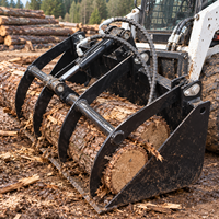 Accessoires de godets à griffes hydrauliques pour chargeuses compactes et chargeuses sur chenilles, pour la préhension de roches, bois et gazon