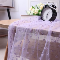 Tissu en dentelle suisse 20D violet floqué 23 g/m² ultra-fin 100 % polyester pour jupe, vêtement, tulle doux imprimé effet soie