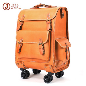 Maleta con Ruedas Joyir de Cuero Vacuno de Primera Calidad, 20 Pulgadas, Ruedas Giratorias de 360 Grados, Maleta de Viaje de Cuero Resistente, Unisex, Color Sólido - Product Image 5
