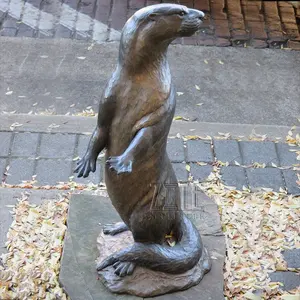 Projeto Popular Ao Ar Livre Decorativo Escultura de Bronze em Tamanho Natural de Lontra