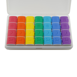 NBBLUESKY 2025 Boîte à pilules haut <span class=keywords><strong>de</strong></span> gamme Organisateur sept <span class=keywords><strong>jours</strong></span> Personnalisable Plastique PP et Silicone Une <span class=keywords><strong>semaine</strong></span> <span class=keywords><strong>Quatre</strong></span> compartiments - Product Image 4