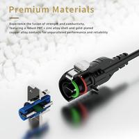 Conector Industrial Tipo-C Macho-Hembra Reforzado LP16 IP67 Anti-UV para Sistemas de Iluminación LED para Exteriores