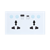 Prise murale intelligente WiFi Tuya avec port USB Type-C, prise universelle compatible avec EU, UK, US, contrôle via Alexa, Google Home