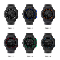 Reloj de Pulsera Electrónico TOMI T222, Diseño de Esfera Redonda, Caja de Plástico, Correa de PU, Resistente al Agua, Reloj Deportivo de Moda
