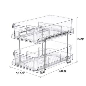 Organisateur de cuisine à deux niveaux multifonctionnel avec tiroirs coulissants, séparateurs empilables en plastique, bienvenue - Product Image 3