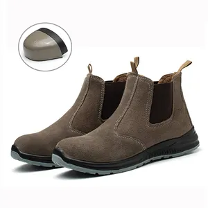 Botas de seguridad con punta de acero para hombre, zapatos antideslizantes a prueba de perforaciones, resistentes al agua