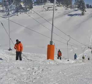 Nacelle-ciseaux élévatrice de surface, pour espace de Ski