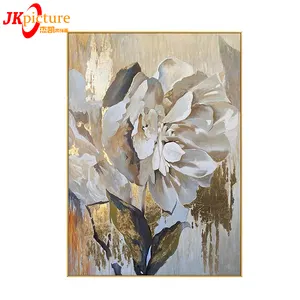 100% pintados à mão tamanho grande moderno abstrato ouro marrom flor artesanal pinturas em tela