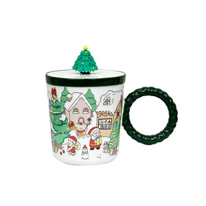 Tasse en céramique innovante de Noël avec couvercle, tasse à boire pour Noël - Product Image 1