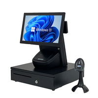 Caisse enregistreuse tactile JESEN POS Hot 15,6'' Windows Android avec imprimante 80 mm et Wifi, système de caisse enregistreuse POS pour supermarché