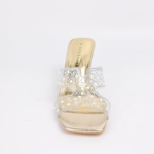 حذاء نسائي جديد بكعب عالٍ جذاب جوكر حجر الراين مربعًا من الكريستال اللامع نعل مطاطي شفاف من كلوريد البولي فينيل - Product Image 3