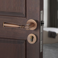 Serrure de porte magnétique de luxe en or de style chinois moderne, en alliage de zinc, pour une utilisation dans la chambre à coucher à la maison