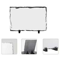 Cadre photo en ardoise vierge par sublimation, plaque photo rectangulaire personnalisée en pierre avec transfert de chaleur et support de présentation