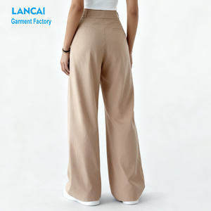 Pantalons droits pour femmes, coupe ajustée, taille personnalisée, couleur du tissu, service ODM, vêtements de travail de bureau, <span class=keywords><strong>pantalon</strong></span> <span class=keywords><strong>ample</strong></span> - Product Image 3