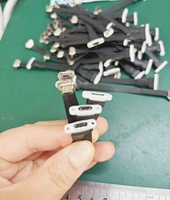 FFC kustom USB 3.1 Tipe C FPV pita tipis ramping datar kabel FPC USB Tipe C perempuan sudut 90 derajat ke perempuan USB 90 untuk sinkronisasi