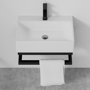 <span class=keywords><strong>Lavabo</strong></span> de Porcelana de Superficie Sólida para Colgar en la Pared con Estante de Acero Inoxidable, <span class=keywords><strong>Lavabo</strong></span> con Soporte de Cerámica, <span class=keywords><strong>Precio</strong></span> al por Mayor - Product Image 5
