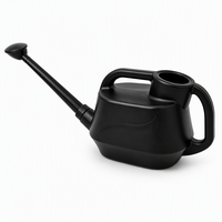 Arrosoir moderne en plastique noir 4,5L 6L 8L avec double poignée et bec long amovible en forme de rose pour l'arrosage des plantes de jardin, intérieur et extérieur