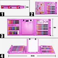 Ensemble de 208 pièces de matériel artistique pour enfants, super mega, tout-en-un, kit de dessin, peinture, artisanat, boîte-cadeau portable, ensemble de papeterie pour le graffiti DIY