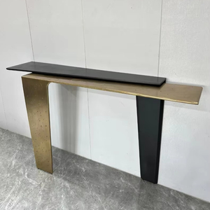 Mesa de entrada de Arte de lujo ligera de estilo italiano de diseño italiano consola decorativa lateral de puerta importada minimalista moderna - Product Image 4