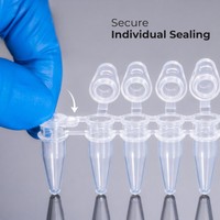 Tube PCR transparent de 0,2 ml à 8 bandes avec bouchons individuels indépendants, tubes jetables non stériles pour la recherche en laboratoire moléculaire