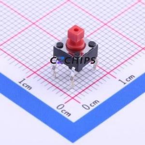 SKHHDGA010 Tactile Switch Through hole Component THT-4P,6x6mm Switch Single Pole Single Throw Rectangle Button Through Hole 6mm - Product Image 1