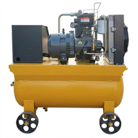 Compresseur d'air portable monophasé sans huile à vis, 2,2-7,5 kW, avec roues, pour usage industriel, 220V/380V