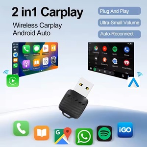 Dongle CarPlay Nirkabel 2in1, Adaptor Android Auto Nirkabel, Kotak Pintar AI, Sistem Cerdas Mobil untuk Mobil dengan CarPlay Berkabel - Product Image 1
