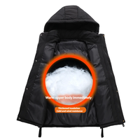 Gilet à fermeture éclair réversible décontracté pour hommes manteau à capuche épaissi d'hiver avec pince à outillage vêtements d'extérieur pour le travail