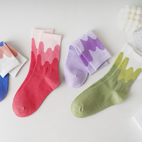 Chaussettes multicolores pour femmes en coton respirant, élasthanne et polyester, motif ethnique, style bohème, pour un usage quotidien au printemps