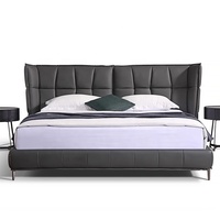 Mobilier de chambre à coucher moderne et léger en cuir de luxe cadre de lit d'hôtel lit King Size lit Queen Size