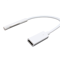 Adaptateur de chargeur PD USB Type-C femelle 20 cm 15 V 3 A à charge rapide pour tablette Microsoft Surface Pro 4 5 6 Go, câble d'alimentation CC