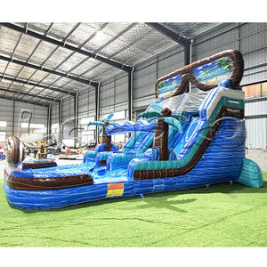 Glissière d'eau gonflable de catégorie gonflable de glissière d'eau hybride commerciale de South Beach de PVC de 0.55mm pour des adultes - Product Image 2