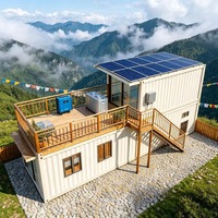 Rumah Kontainer Dua Lantai dengan Tangga Ruang Kantor Mini Modular