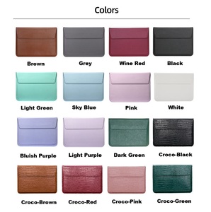 <span class=keywords><strong>Housse</strong></span> pour ordinateur <span class=keywords><strong>portable</strong></span> en <span class=keywords><strong>cuir</strong></span> PU à grain crocodile universelle avec support pour MacBook Air Pro 13 14 15 16 pouces, logo personnalisé - Product Image 6