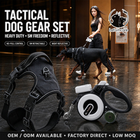Harnais et laisse pour chien de grande taille, anti-traction, réglable, respirant, avec laisse rétractable, OEM
