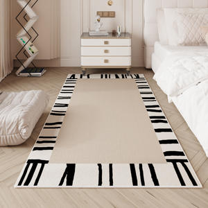 พรมลายทางเรขาคณิตทันสมัย Jinrui รูปทรงสี่เหลี่ยมผืนผ้า กันลื่น สำหรับห้องนั่งเล่น ห้องนอน ห้องทำงาน ซักเครื่องได้ ทำความสะอาดเฉพาะจุด - Product Image 3