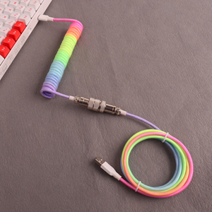 Cavi personalizzati di tipo c cavo a spirale tastiera meccanica usb c arcobaleno cavo tastiera per tastiera meccanica - Product Image 4