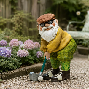 Estatua de Gnomo de Golf de Resina Hecha a Mano, Figura de Gnomo de Jardín Pintada a Mano, Golfista, 25 cm, Decoración Navideña para Exteriores, Regalo para <span class=keywords><strong>el</strong></span> Hogar - Product Image 1