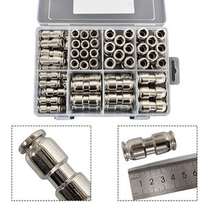 Kit de raccords droits à connexion rapide pour conduites d'air, en alliage de zinc, 80 pièces avec 5 diamètres de tube différents - Product Image 4
