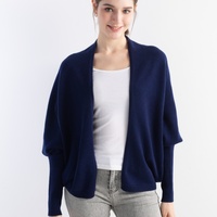 Damen-Cardigan mit Fledermausärmeln, offene Vorderseite, Wollstrick, für Büro, Pendeln, Alltag, Herbst-Winter-Warme Oberbekleidung