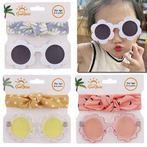 Accesorios para el Cabello para Niñas, Diademas <span class=keywords><strong>de</strong></span> Tela Estampada para Bebés, Diademas con Flores, <span class=keywords><strong>Gafas</strong></span> <span class=keywords><strong>de</strong></span> <span class=keywords><strong>Sol</strong></span> Redondas, Lazos para el Cabello - Product Image 1