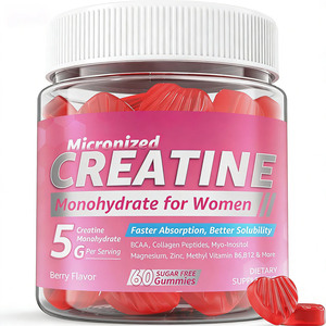 Gummies de créatine monohydrate pour femmes, compléments sportifs pré-entraînement avec myo-inositol, collagène, <span class=keywords><strong>BCAA</strong></span>, acide hyaluronique - Product Image 1