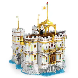 Reobrix 66013 kapal bajak laut Royal Harbor Empire Castle Model blok bangunan rakitan DIY bata Set untuk hadiah Natal