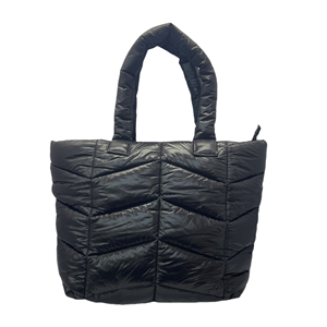 ओएम फैशन की क्विल्ड पंखा महिलाओं के टोटे बैग टिकाऊ हैंडल थोक बेस्पोट लोगो डिजाइनर पुफी क्टिंग बड़े टोटे बीच बैग - Product Image 2