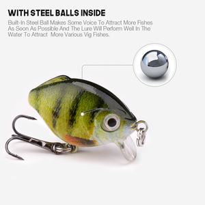 VTAVTA 5 Cái Walleye Fishing Flat Squarebill <span class=keywords><strong>Crappie</strong></span> Crankbait Minnow 30 Mét 2.3 Gam Mini Nhật Bản Crank Bait Fishing Lures Set - Product Image 3