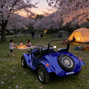 <span class=keywords><strong>Voiture</strong></span> électrique mini classique à batterie lithium, 2 places, boîte de vitesses automatique, double moteur, transmission intégrale, conduite à droite, options de voyage en cuir - Product Image 1